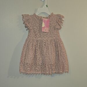 Charming Lace Kids Dress in Soft Blush Pink NWT LOT P